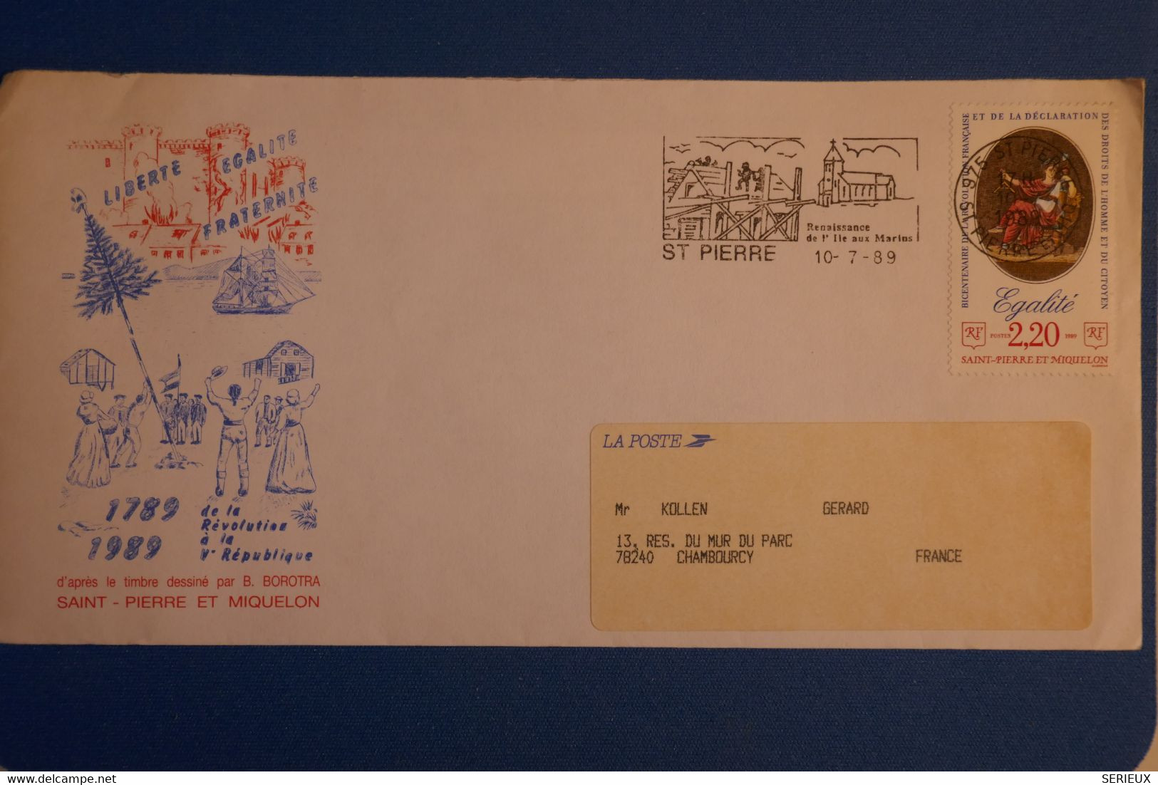 N3 ST PIERRE MIQUELON BELLE LETTRE 1989 POUR CHAMBOURCY FRANCE+ AFFRANCHISSEMENT PLAISANT - Storia Postale