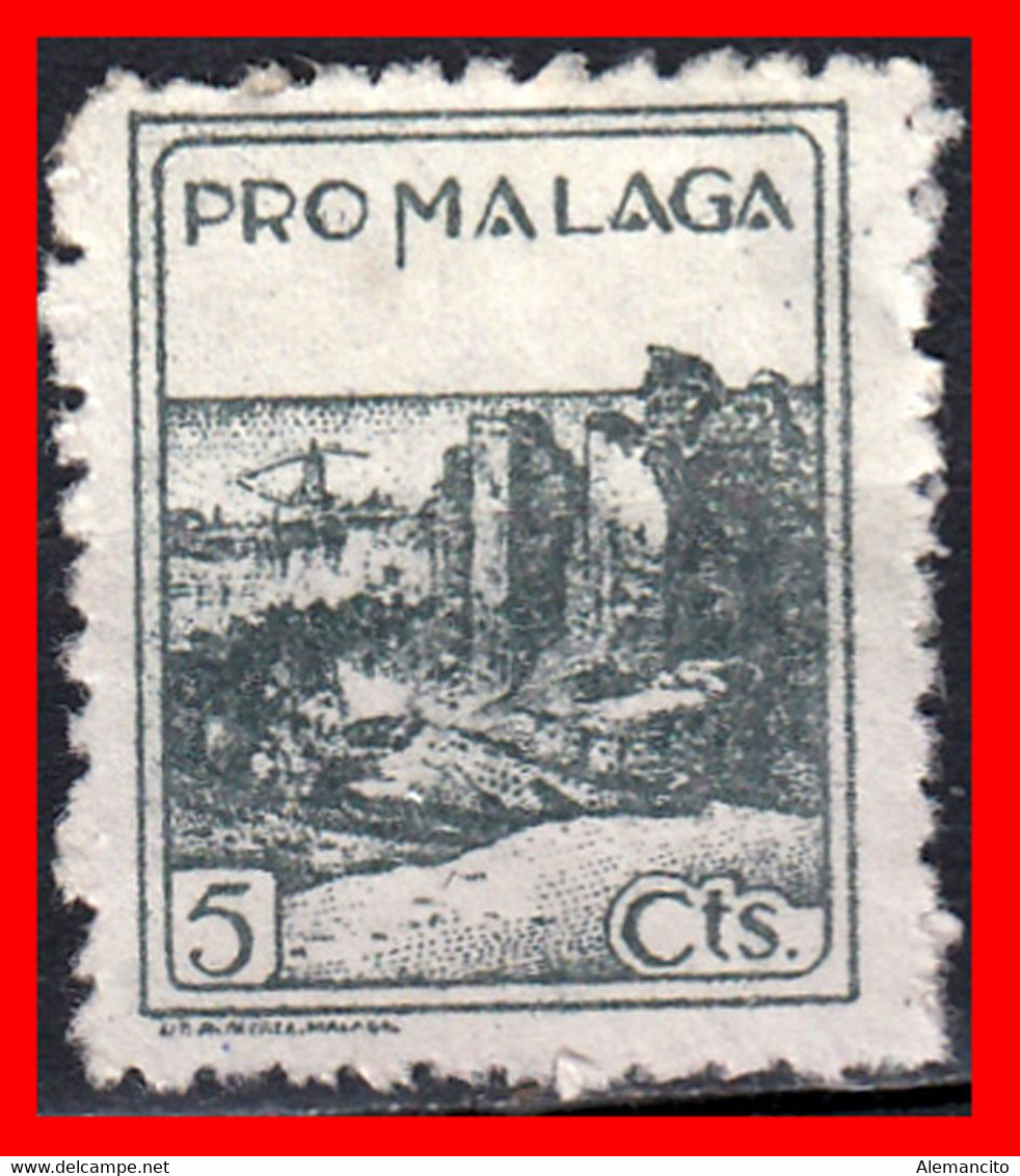 ESPAÑA. PRO-MALAGA ( EUROPA ) SELLO 5 Ctms. AÑO 1935 - Fiscaux-postaux