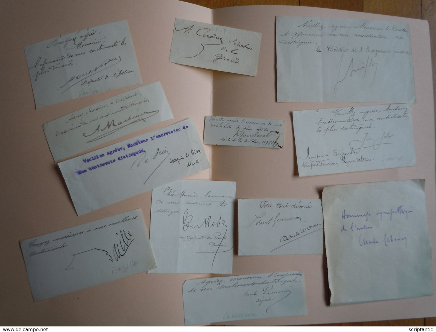 Lot De 12 Autographes Principalement De Députés - Politico E Militare