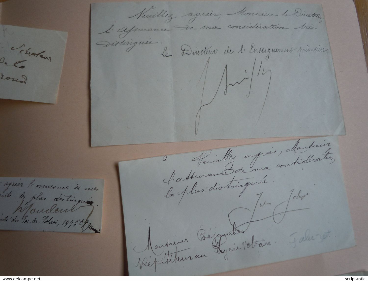 Lot De 12 Autographes Principalement De Députés - Politicians  & Military