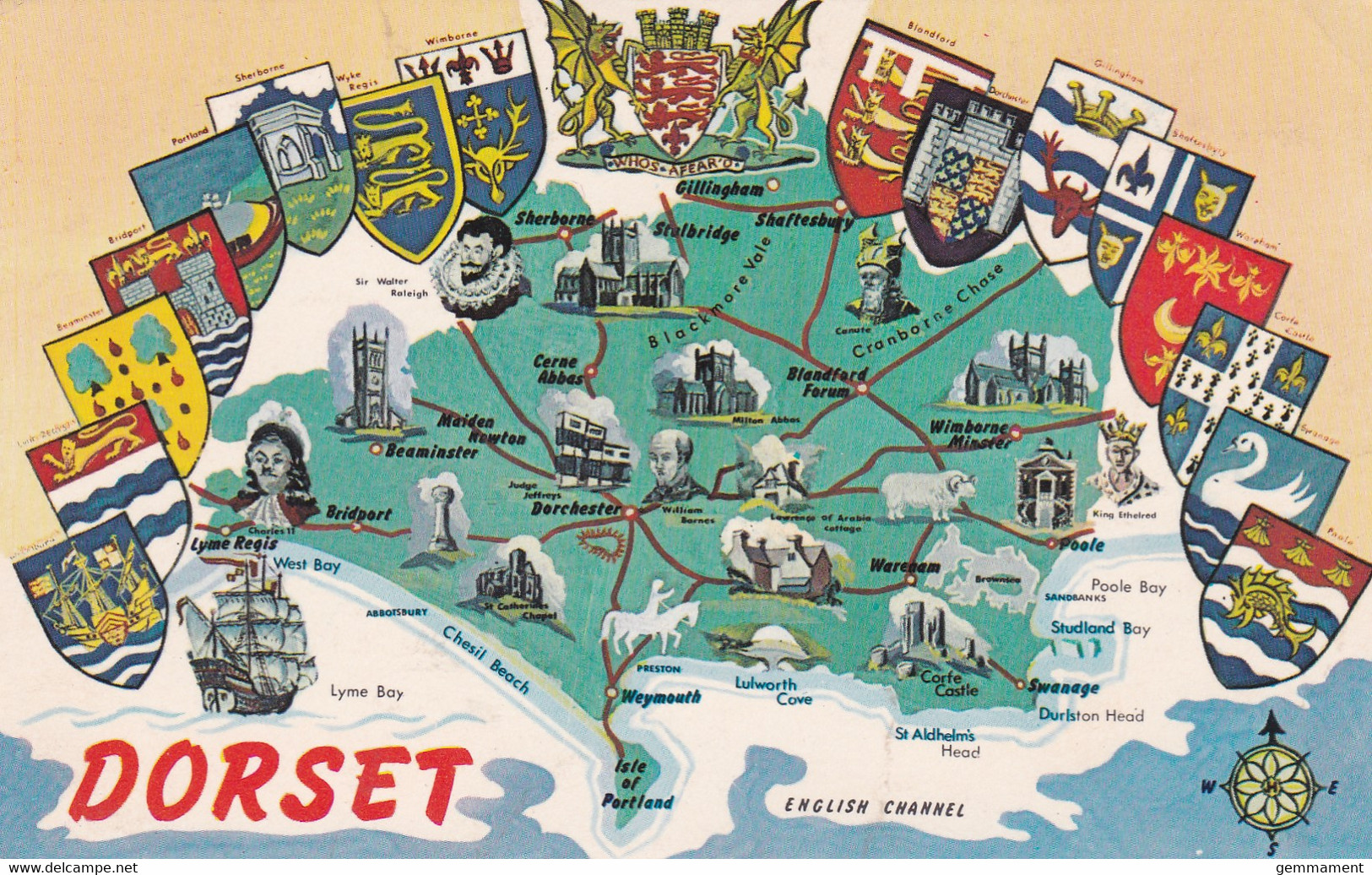 MAP CARD .  DORSET - Landkarten