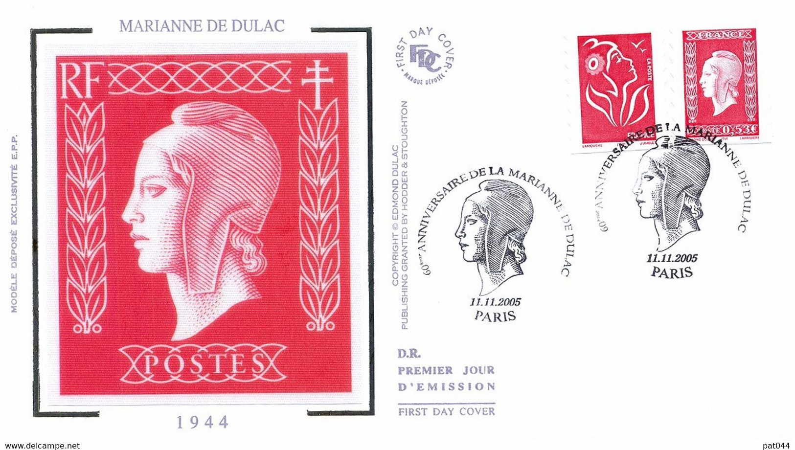 Enveloppe 1er Jour Marianne Des Français Et Marianne De Dulac (1944-2005), 2005 (P 3841) - 2000-2009