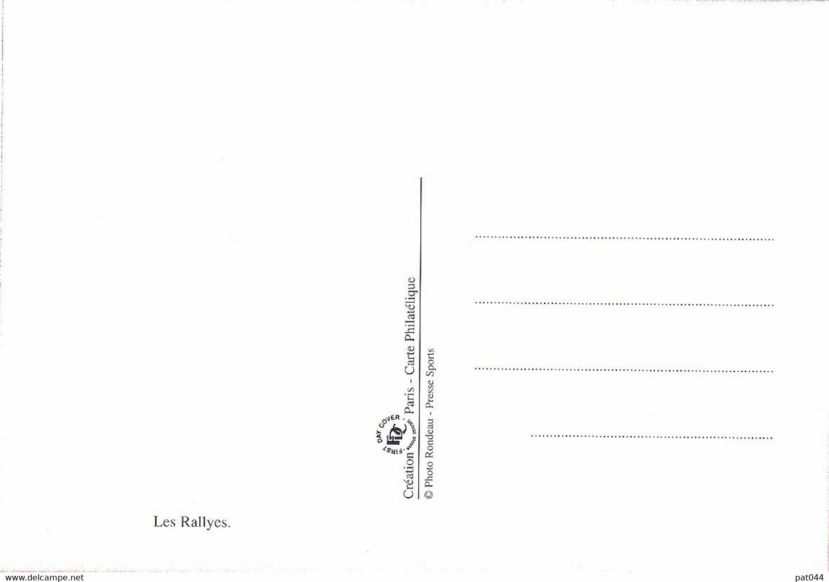Carte Postale 1er Jour, La Coupe Gordon Bennett, Les Rallyes, 2005 (YT 3798) - Sonstige & Ohne Zuordnung