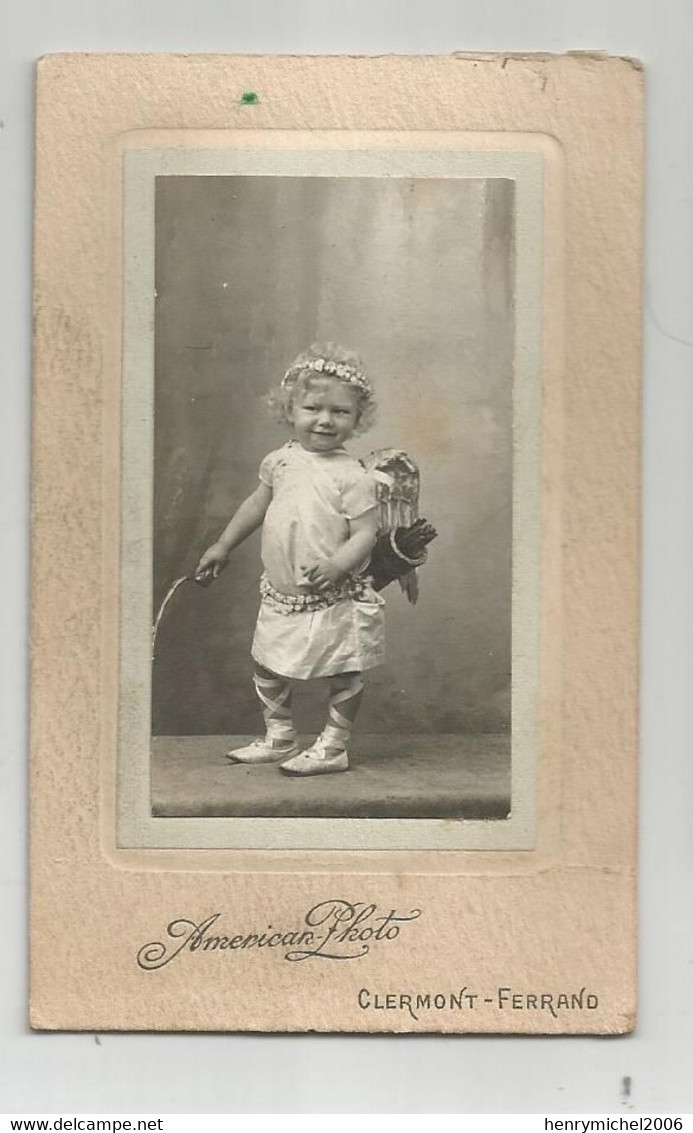 Photographie Enfant Ange Avec Arc Flèches Photo Cdv Américan De Clermont Ferrant - Alte (vor 1900)