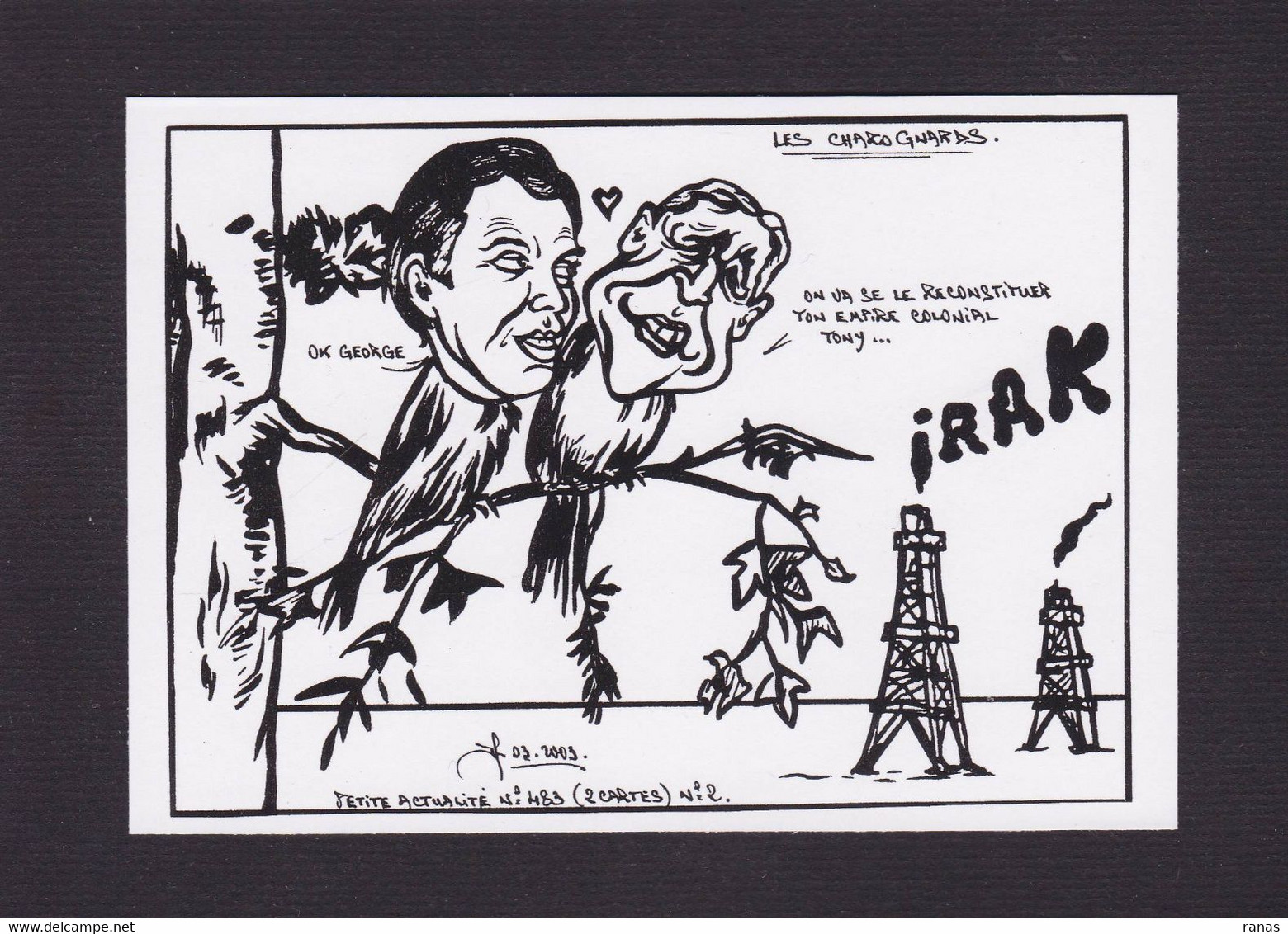CPM Angleterre Par Jihel Satirique Caricature Tirage Limité Signé En 100 Ex. Guerre Du Golfe Irak Bush - Other & Unclassified