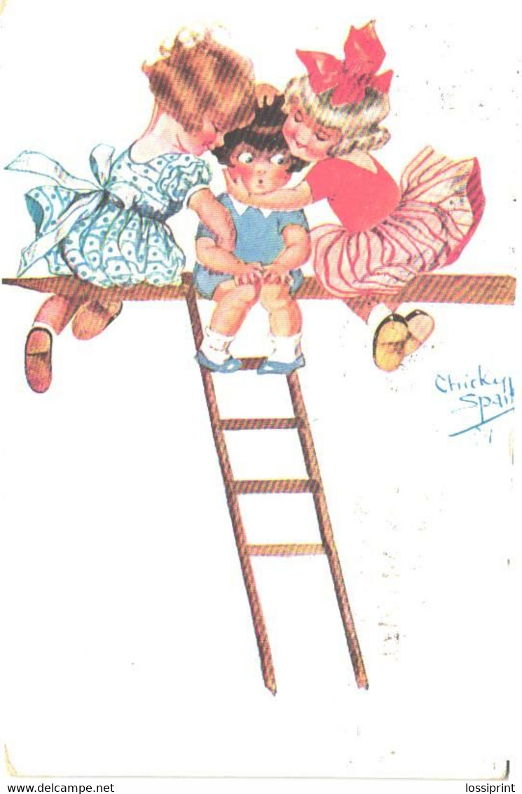 Chicky Spark:Kids And Ladder, Pre 1940 - Spark, Chicky