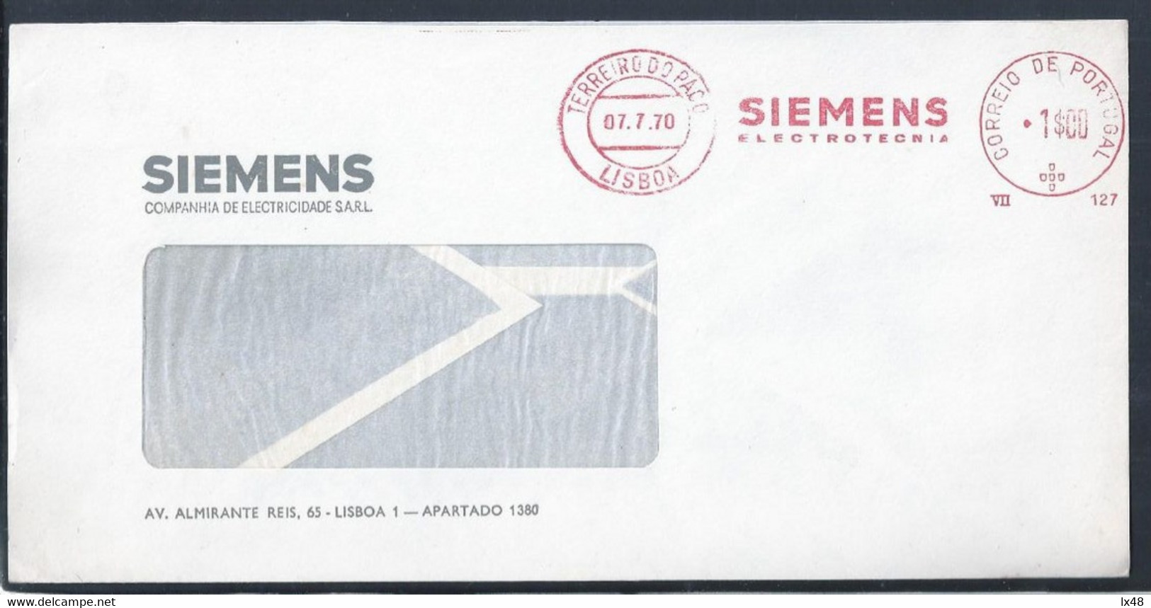 Flâmula Da Siemens Electrotécnica, De 1970, Lisboa. Companhia De Eletricidade. Siemens Electrotécnica Streamer. Electric - Máquinas Franqueo (EMA)