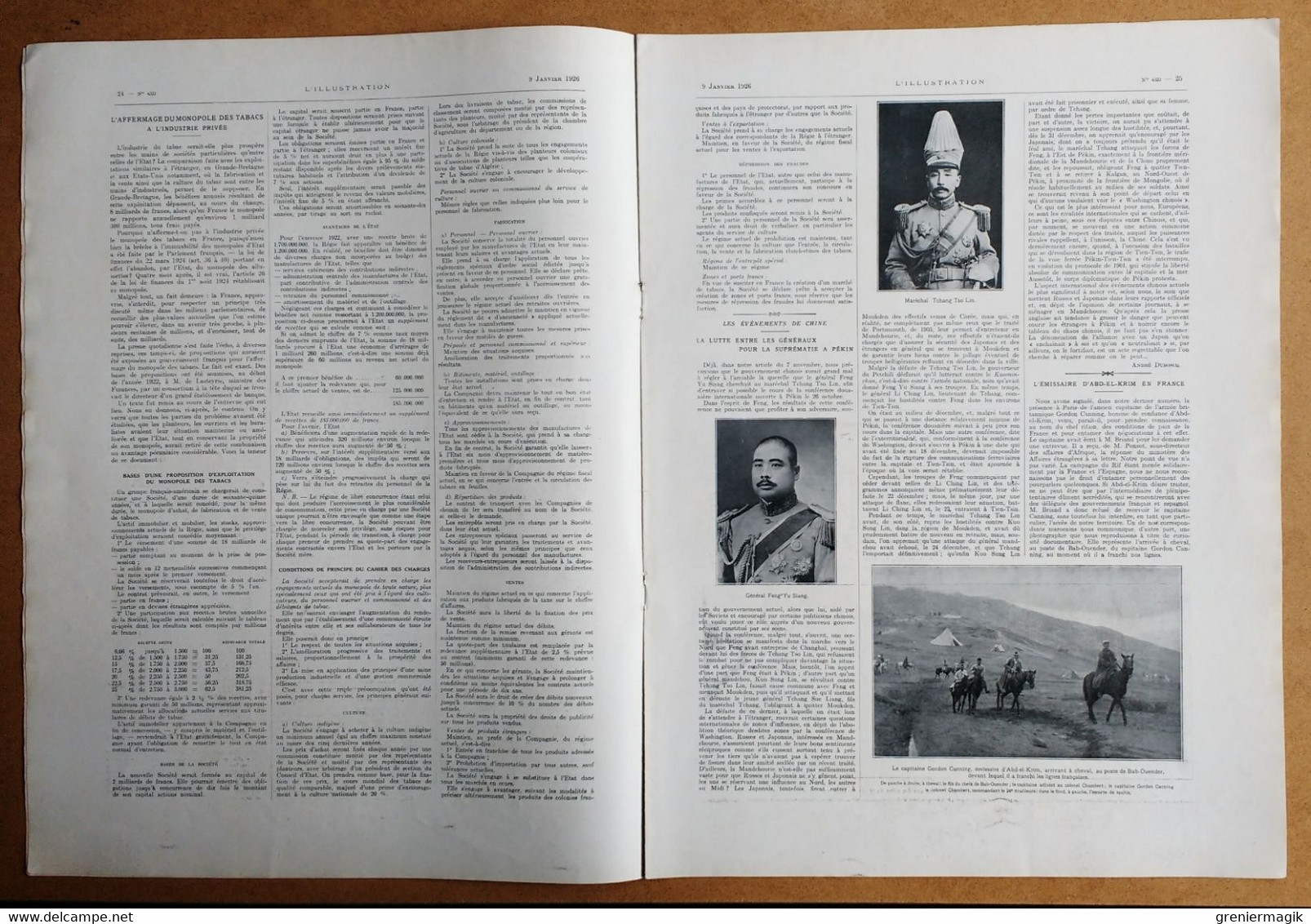 L'Illustration 4323 9/01/1926 Hélène De Grèce/Meyerling/Roumanie/Transafricaine/Tabac/Cognac-Jay/Toulon Saint-Mandrier - L'Illustration