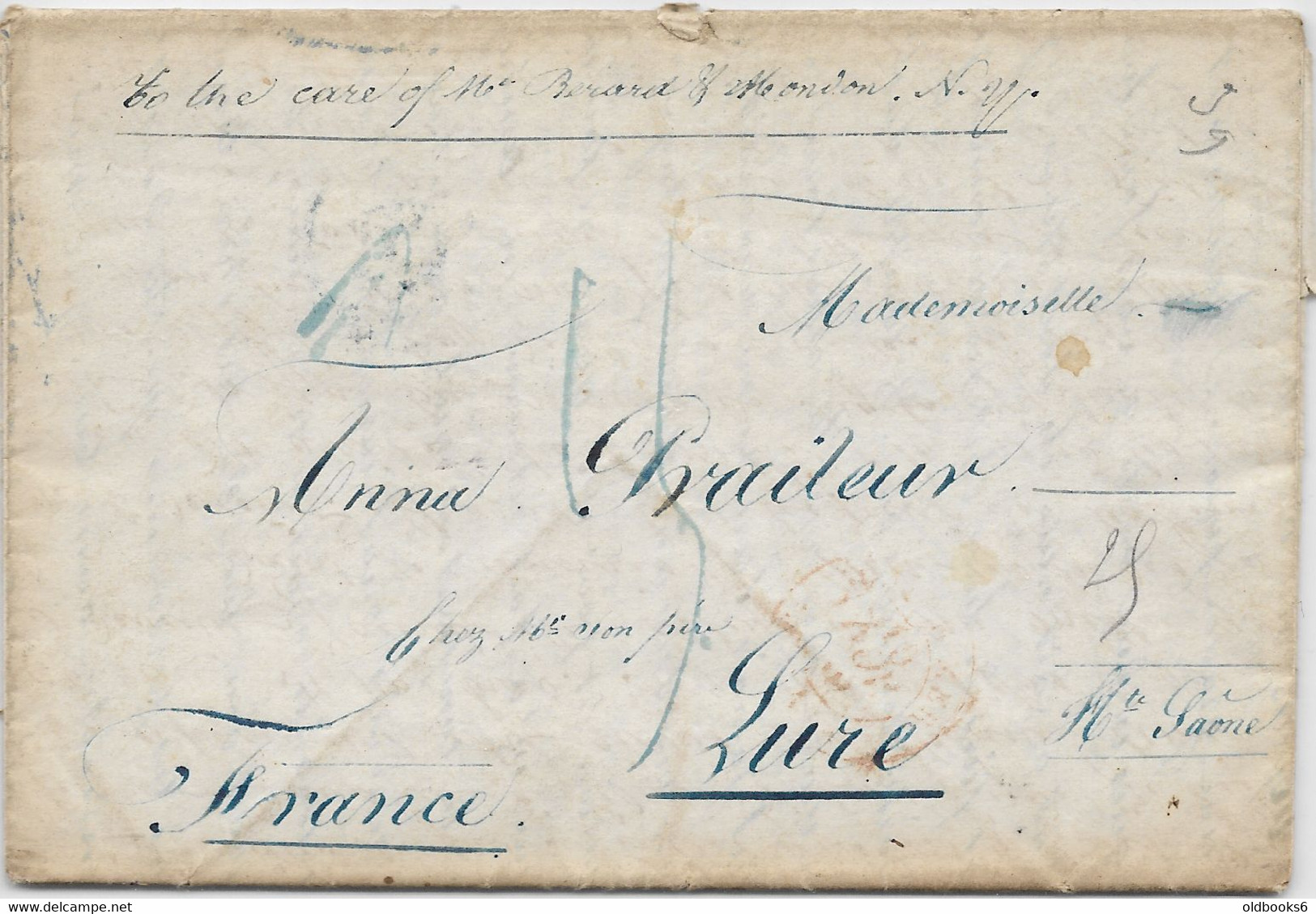 USA UNITED STATES 1839, Trans-Atlantic Cover From ELISABETHTOWN, New Jersey To France Full Contents - …-1845 Vorphilatelie