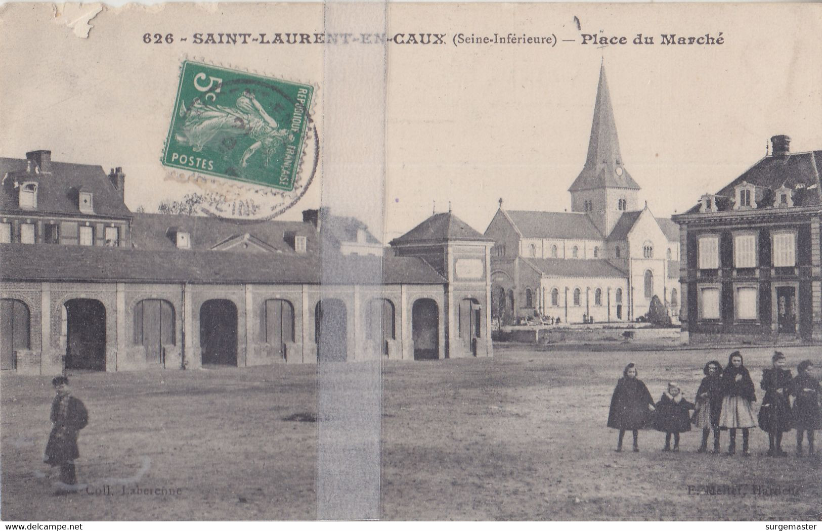 CPA SAINT-LAURENT-EN-CAUX  PLACE DU MARCHE - Other & Unclassified