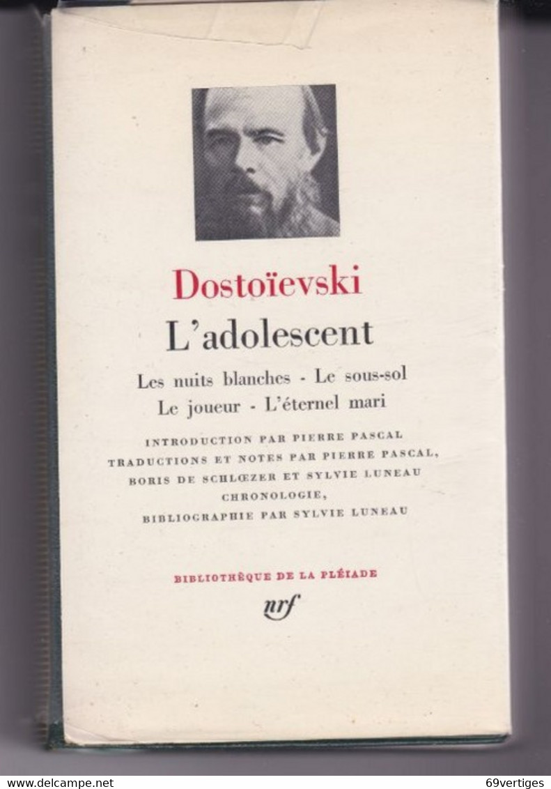 "L'ADOLESCENT" Dostoïevski - La Pléiade