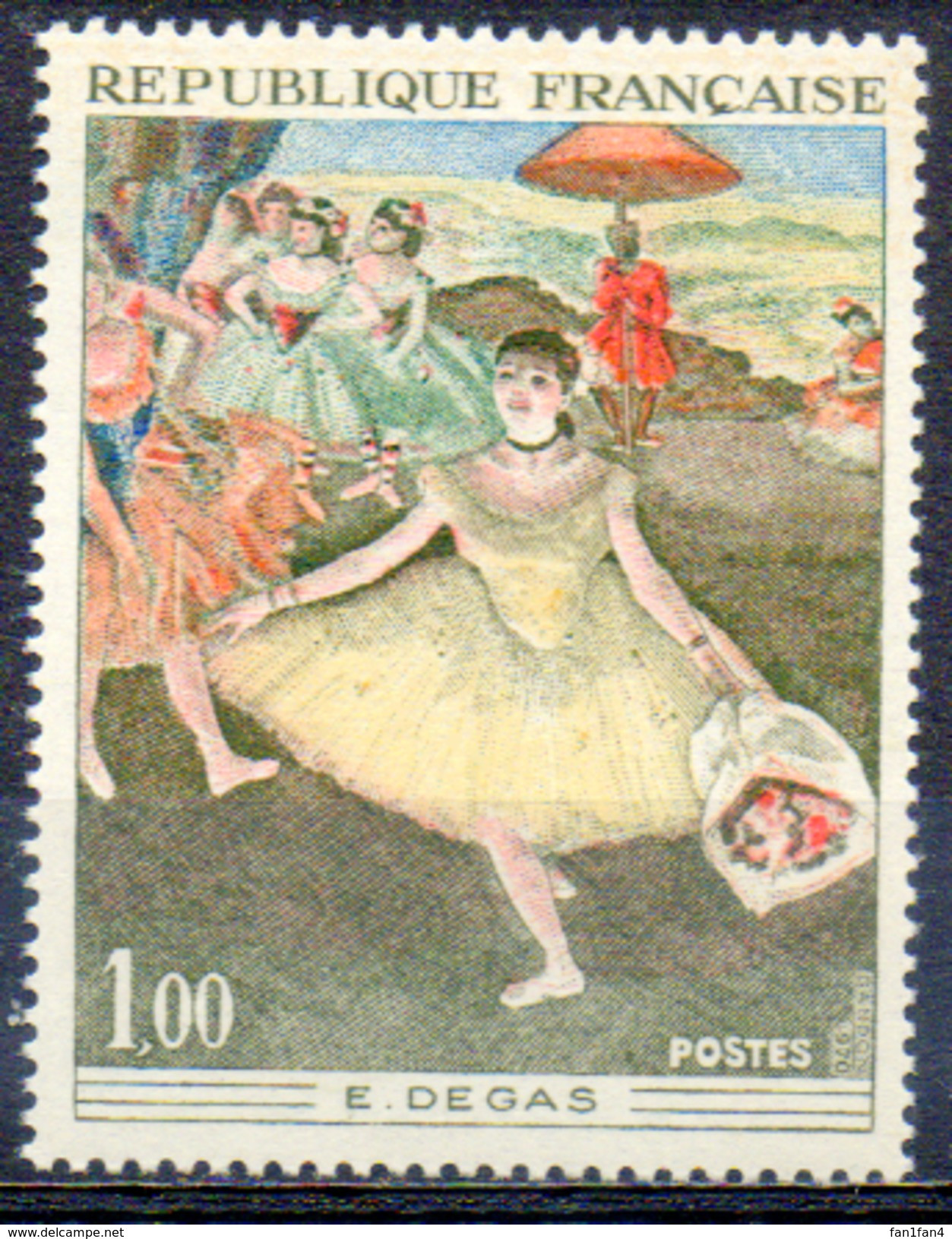 FRANCE 1970 - (**) - N° 1653 - ("Danseuse Au Bouquet Saluant", De Degas(1834-1917)) - Nuevos