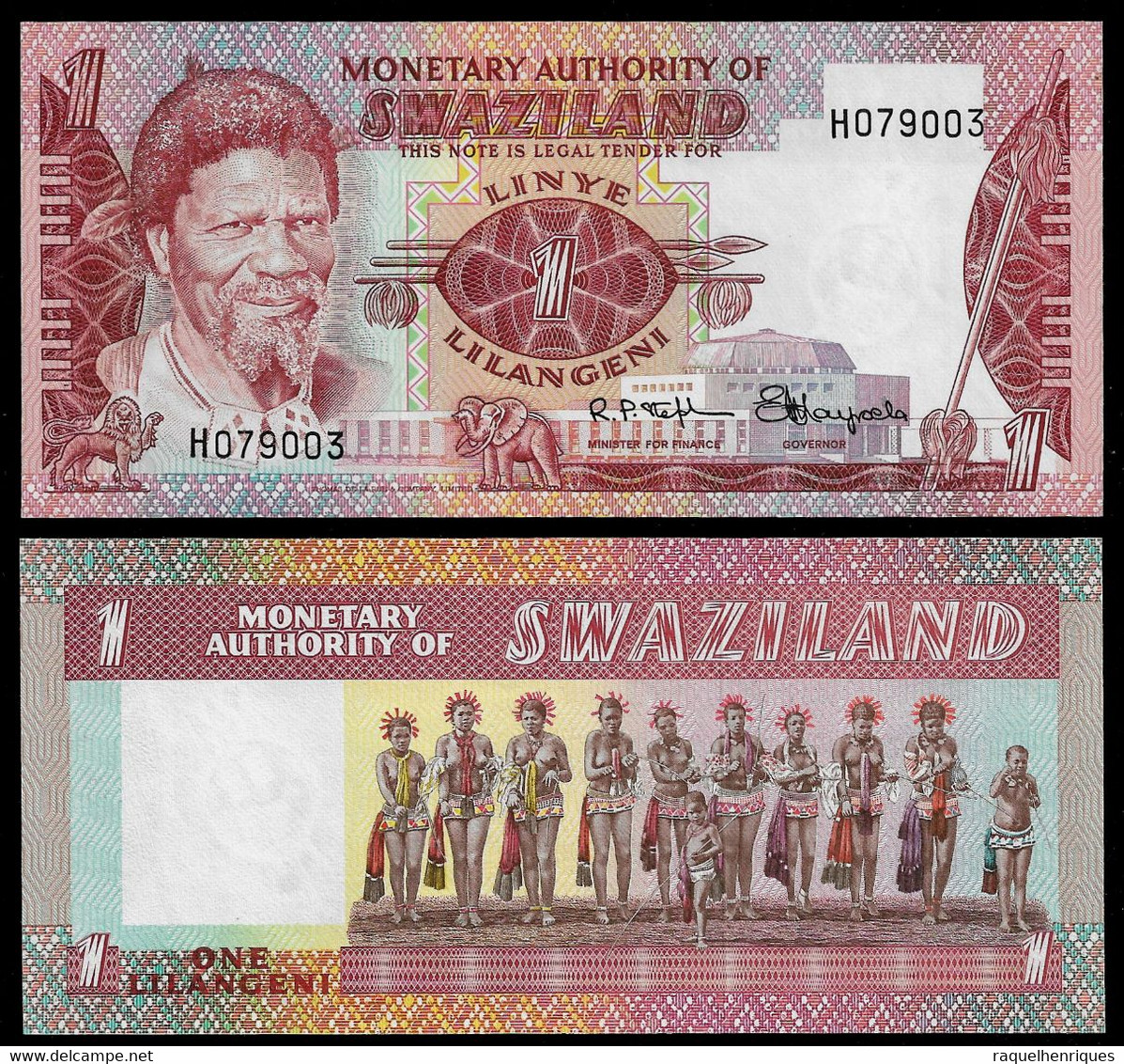 SWAZILAND BANKNOTE - 1 LILANGENI (1974) P#1a UNC (NT#03) - Swaziland