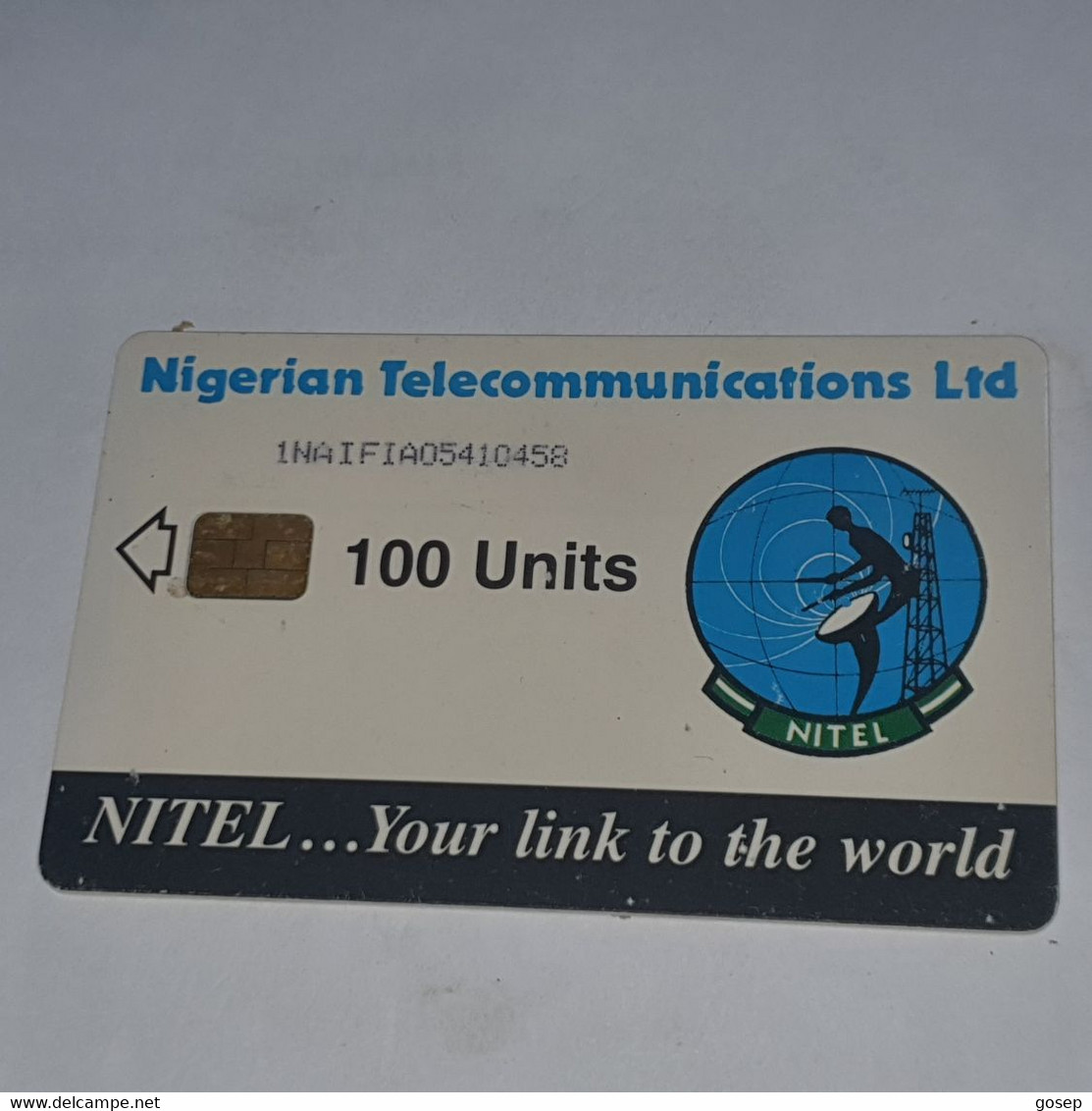 NIGERIA-(NG-NIT-0033A/1)-earth Station 100-(9)-(100units)-(1NAIFIA05410458-big Number)-used Card+1card Prepiad Free - Nigeria