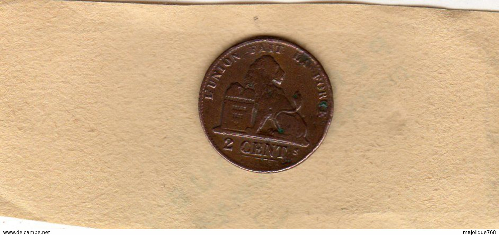 Monnaies  BELGIQUE 2 Centimes Lion Monogramme De Léopold Ier 1861 Cuivre En TB+ - 2 Cents