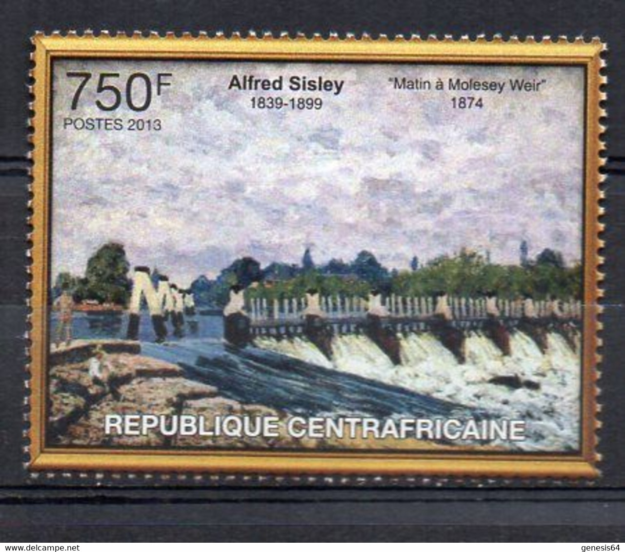 ALFRED SISLEY. Matin à Molesey Weir. 1874 - (CENTRAL AFRICAN 2013) MNH (2W0908) - Other & Unclassified