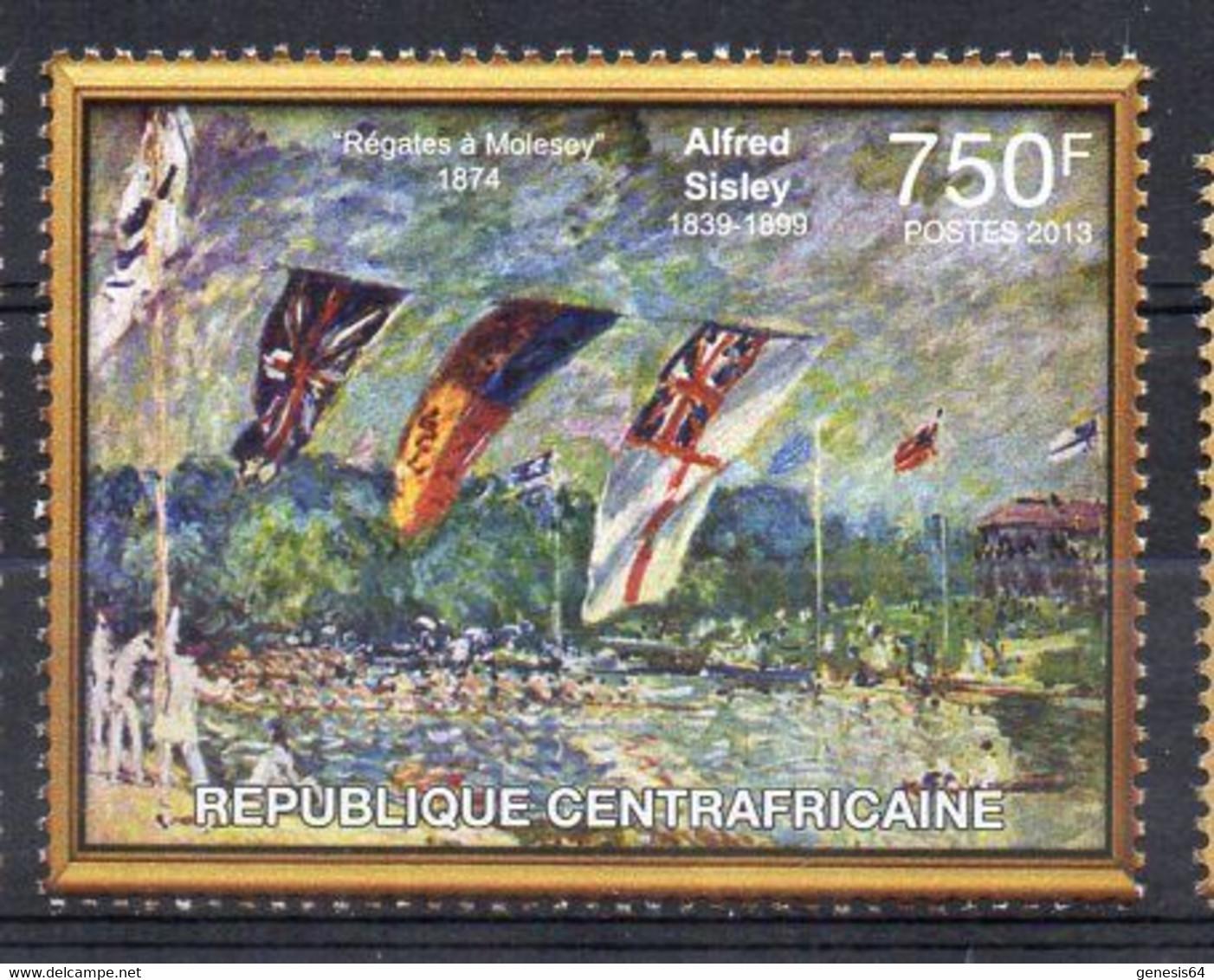 ALFRED SISLEY. Règates à Moseley. 1874 - (CENTRAL AFRICAN 2013) MNH (2W0911) - Otros & Sin Clasificación