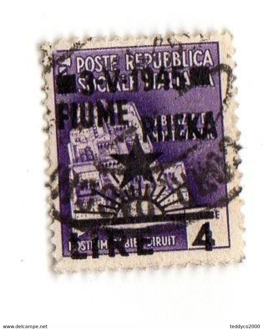 ITALIA Occupation YOUGOSLAVA FIUME RIJEKA LIRE 4 - Yugoslavian Occ.: Fiume