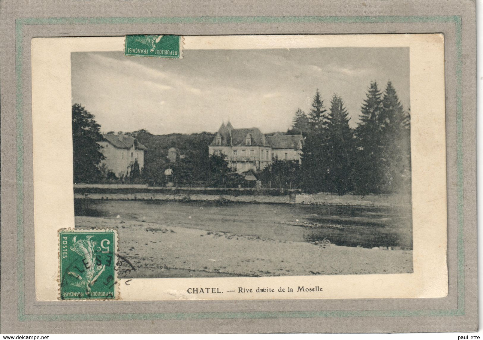 CPA - (88) CHATEL - Aspect Du Château Rive Droite De La Moselle En 1915 - Chatel Sur Moselle