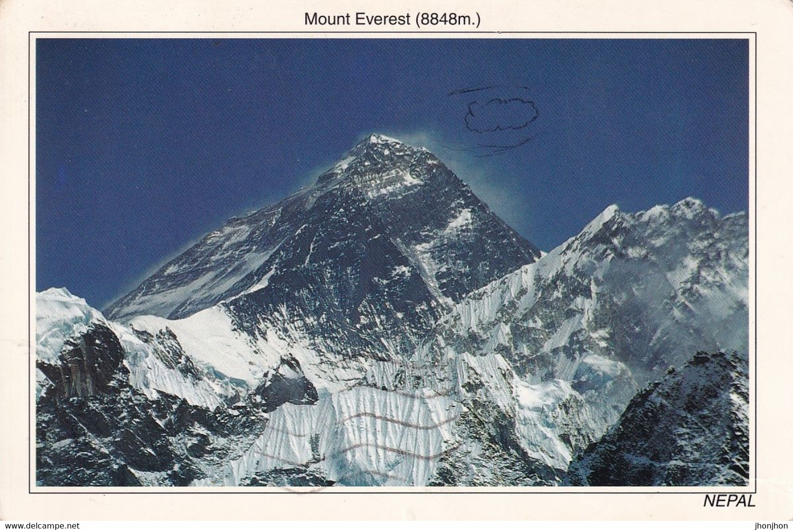 Nepal  - Postcard Used  1995 -  Mount Everest From Gokyo - 2/scans - Népal