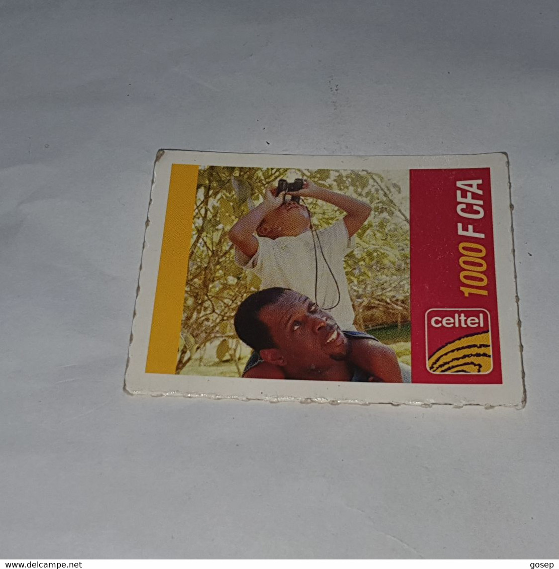 Burkina Faso-(BF-CEL-REF-13/a)-man And Child-(8)-(1000fcfa)-(04-17-96-81-31-67)-used Card - Burkina Faso