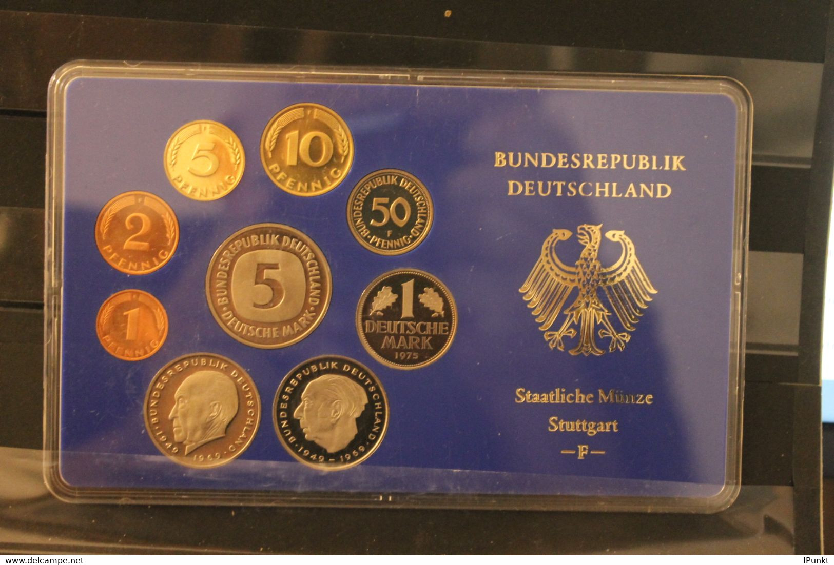 Deutschland, Kursmünzensatz Spiegelglanz (PP), 1975, F - Mint Sets & Proof Sets