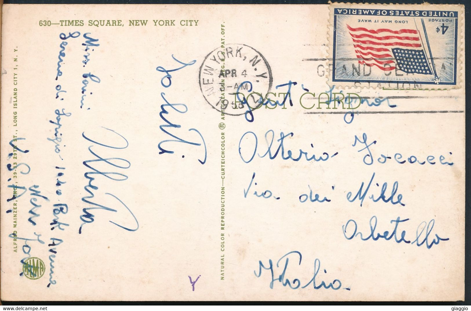 °°° 25612 - USA - NY - NEW YORK - TIMES SQUARE - 1968 With Stamps °°° - Time Square