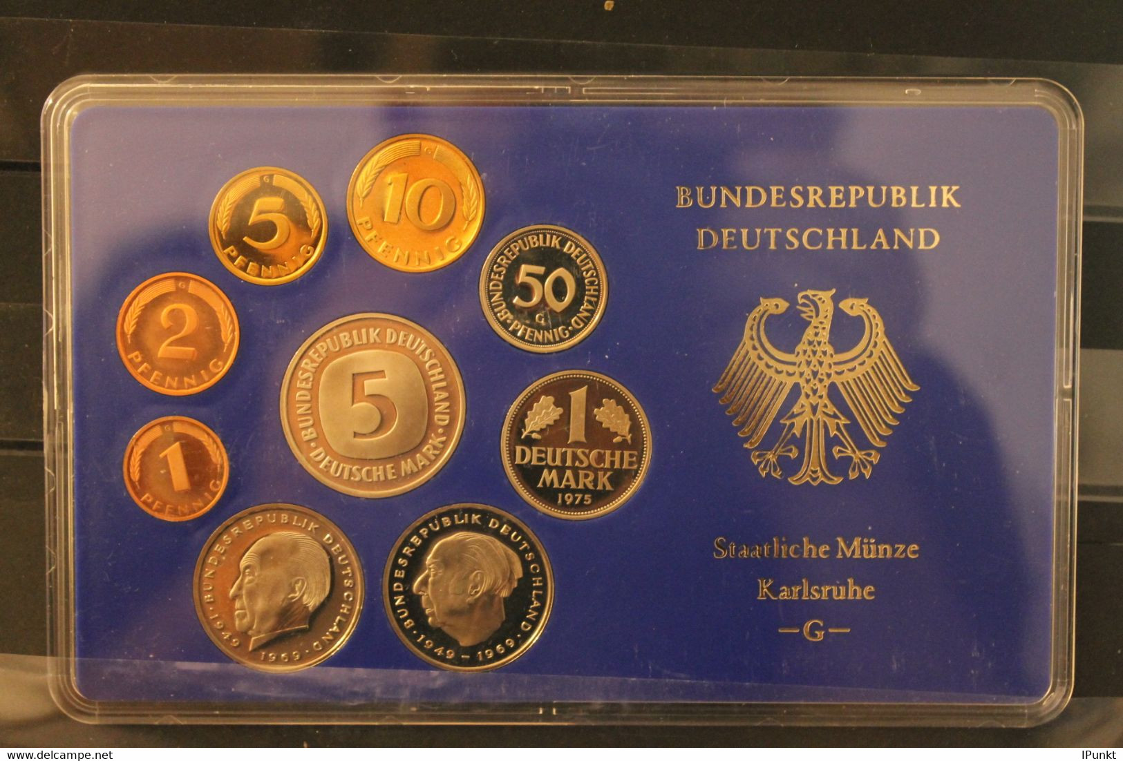 Deutschland, Kursmünzensatz Spiegelglanz (PP), 1975, G - Mint Sets & Proof Sets