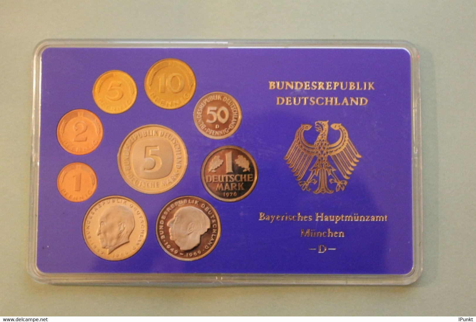 Deutschland, Kursmünzensatz Spiegelglanz (PP), 1976, D - Sets De Acuñados &  Sets De Pruebas