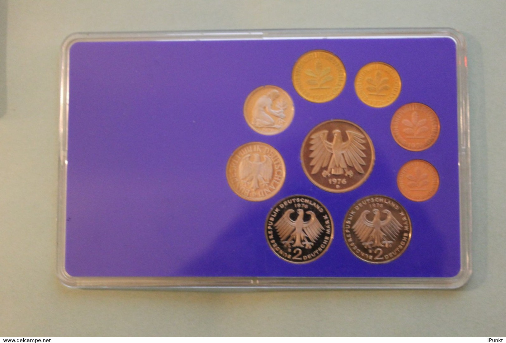Deutschland, Kursmünzensatz Spiegelglanz (PP), 1976, D - Mint Sets & Proof Sets