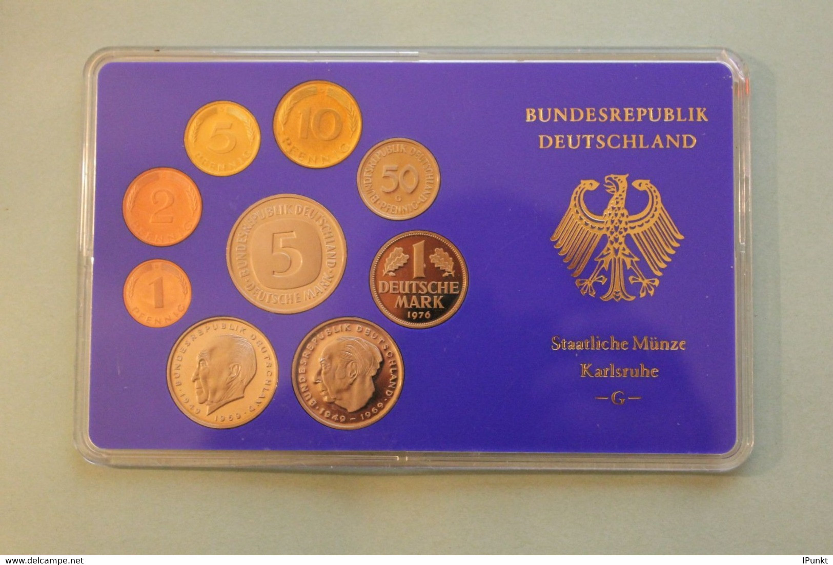 Deutschland, Kursmünzensatz Spiegelglanz (PP), 1976, G - Mint Sets & Proof Sets