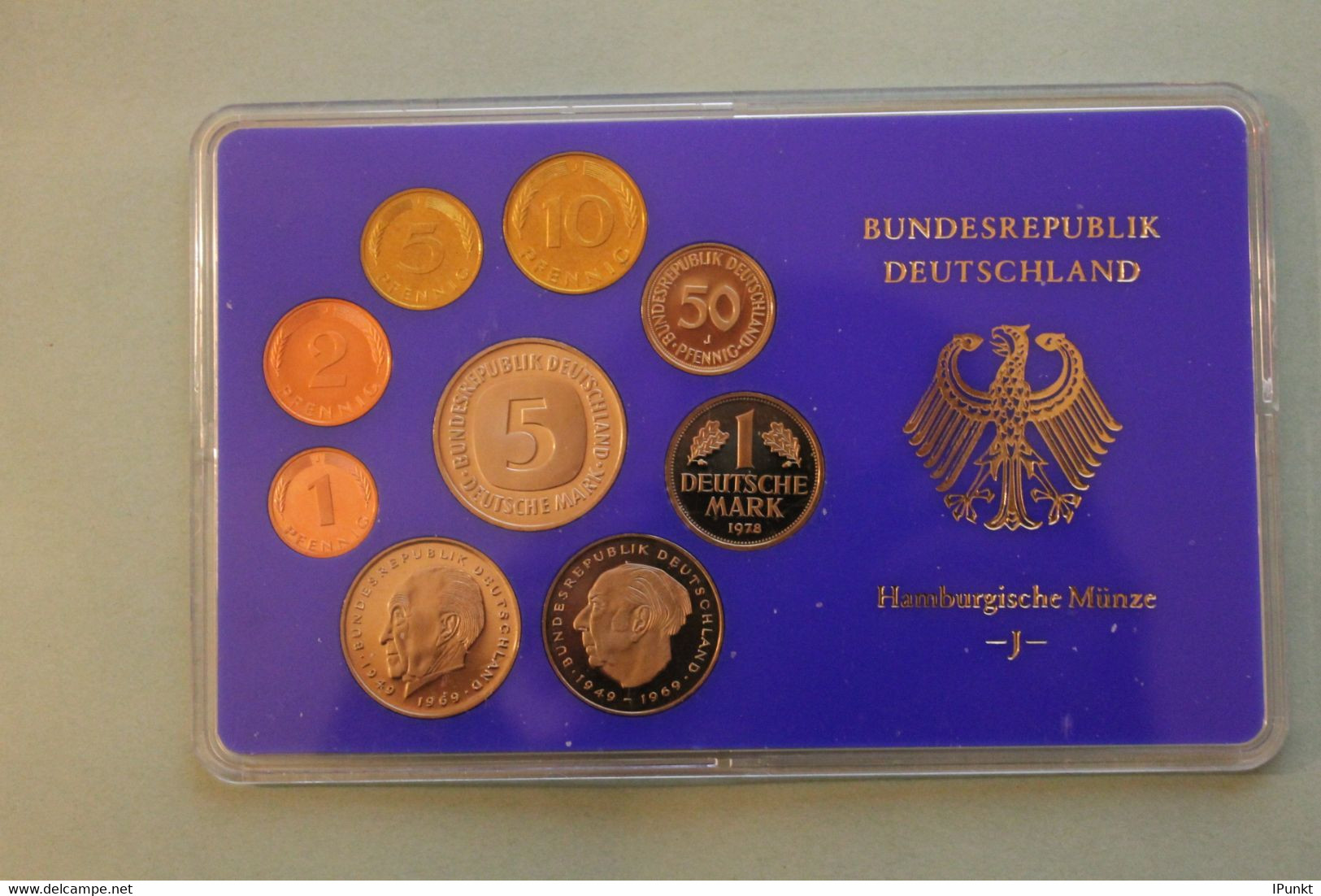 Deutschland, Kursmünzensatz Spiegelglanz (PP), 1978, J - Mint Sets & Proof Sets