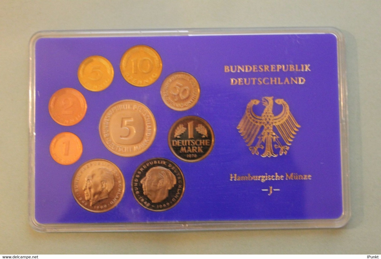 Deutschland, Kursmünzensatz Spiegelglanz (PP), 1978, J - Mint Sets & Proof Sets