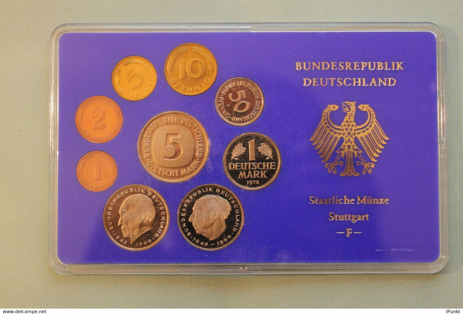 Deutschland, Kursmünzensatz Spiegelglanz (PP), 1978, F - Mint Sets & Proof Sets