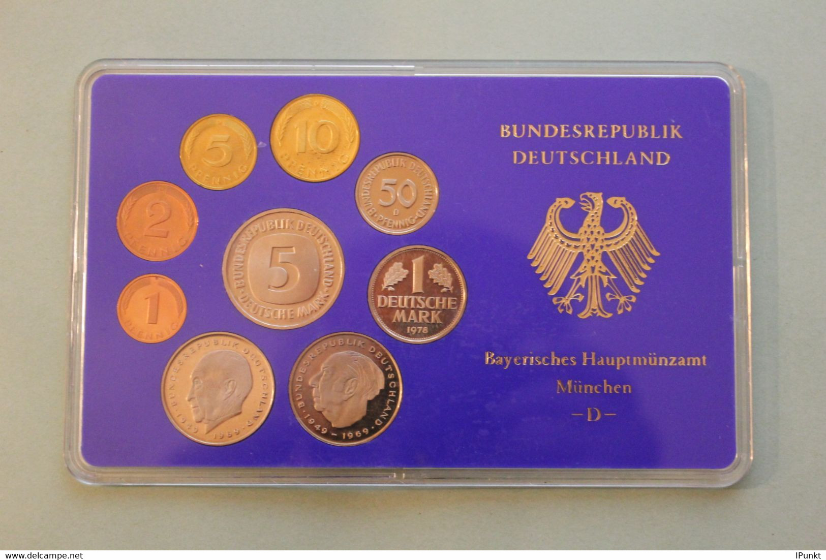 Deutschland, Kursmünzensatz Spiegelglanz (PP), 1978, D - Mint Sets & Proof Sets