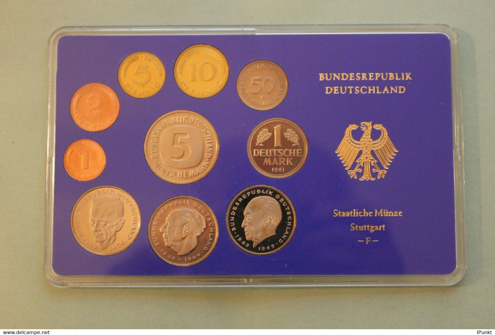 Deutschland, Kursmünzensatz Spiegelglanz (PP), 1981, F - Mint Sets & Proof Sets
