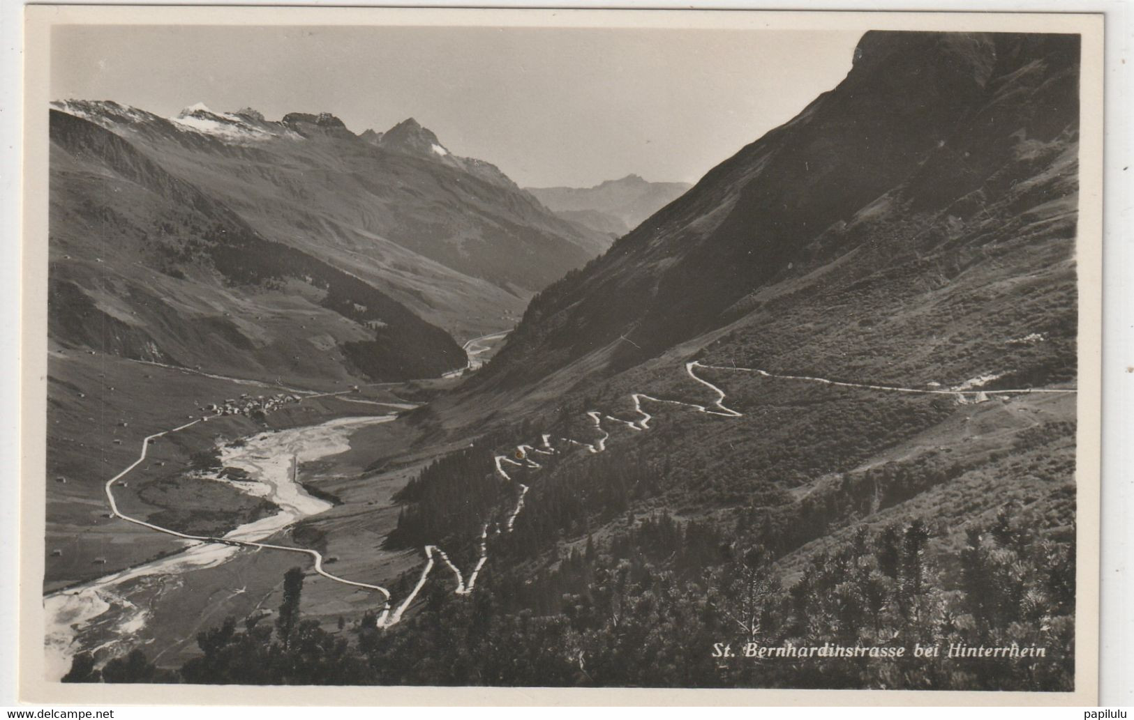 SUISSE : édit. E Simmen N° 01416 : St Bernhardinstrasse Bei Hinterrhein - Hinterrhein