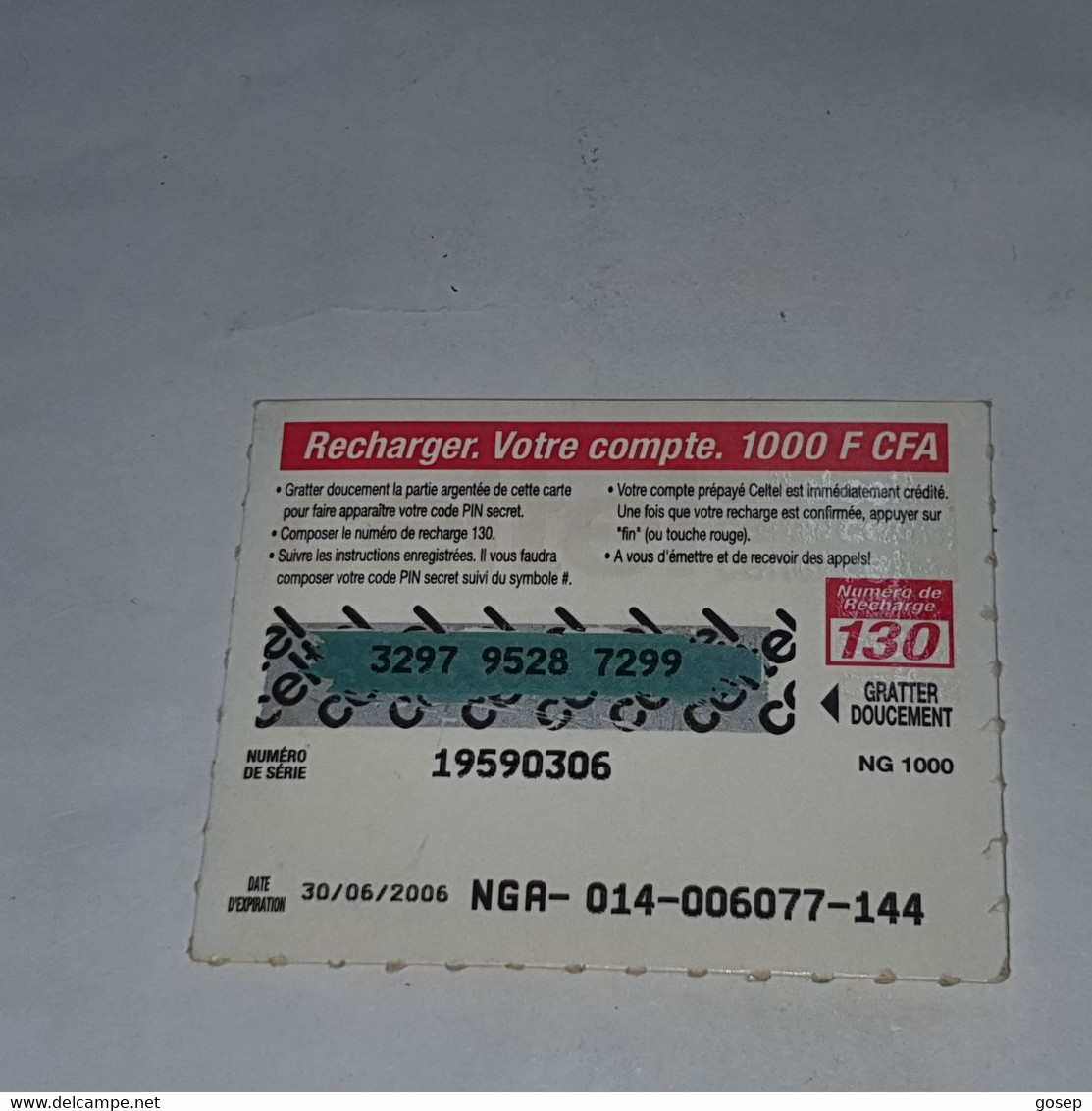 Burkina Faso-(BF-CEL-REF-13/C-2)-women-(20)-(1000fcfa)-(3297-9528-7299)-used Card - Burkina Faso