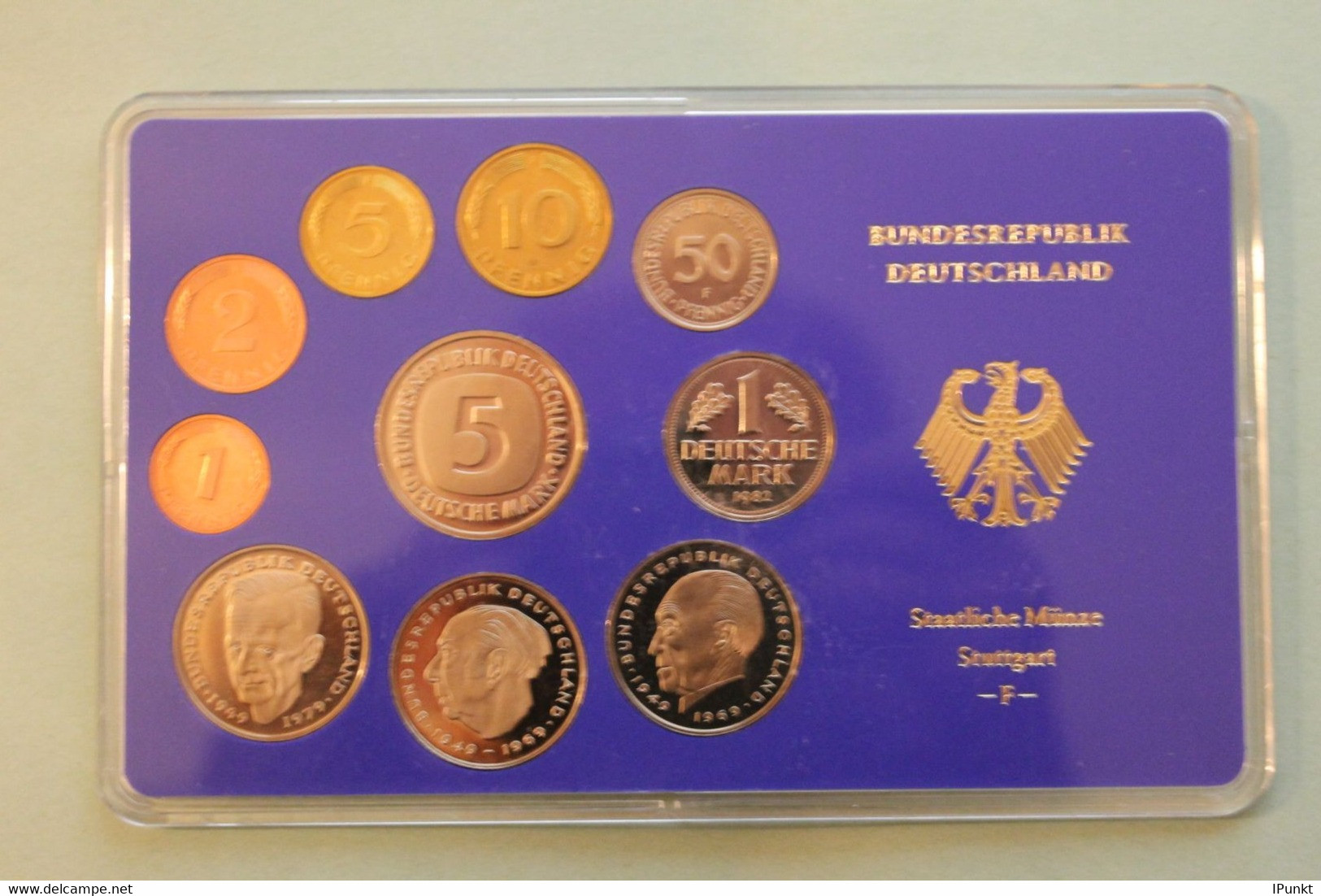 Deutschland, Kursmünzensatz Spiegelglanz (PP), 1982, F - Mint Sets & Proof Sets