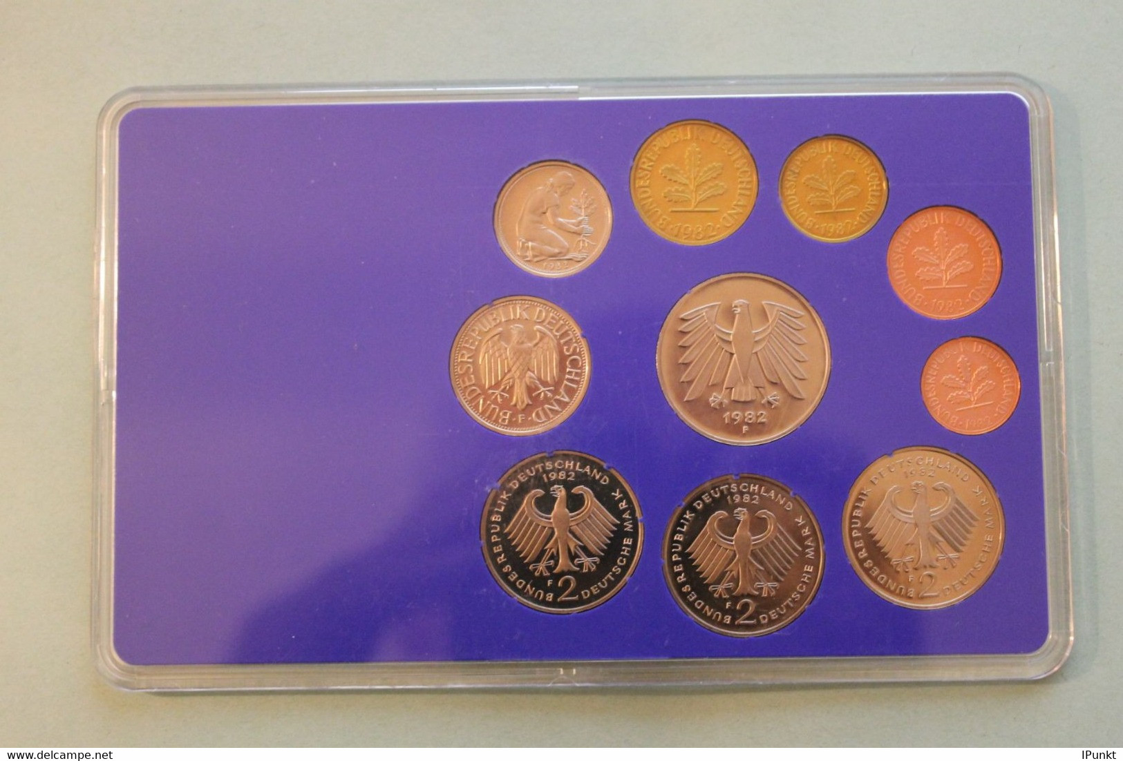 Deutschland, Kursmünzensatz Spiegelglanz (PP), 1982, F - Mint Sets & Proof Sets