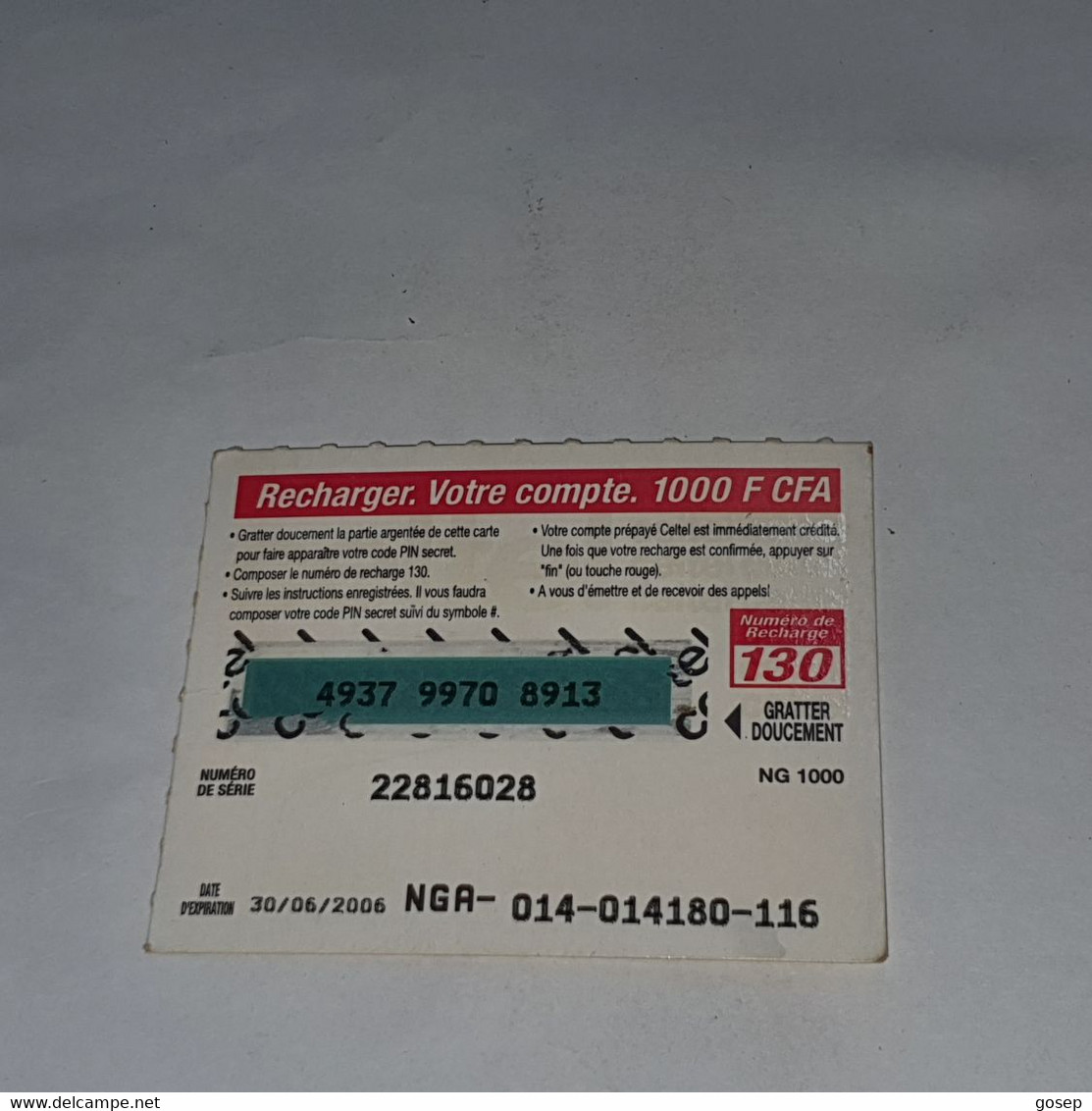 Burkina Faso-(BF-CEL-REF-13/C-10)-women-(28)-(1000fcfa)-(4937-9970-8913)-used Card - Burkina Faso