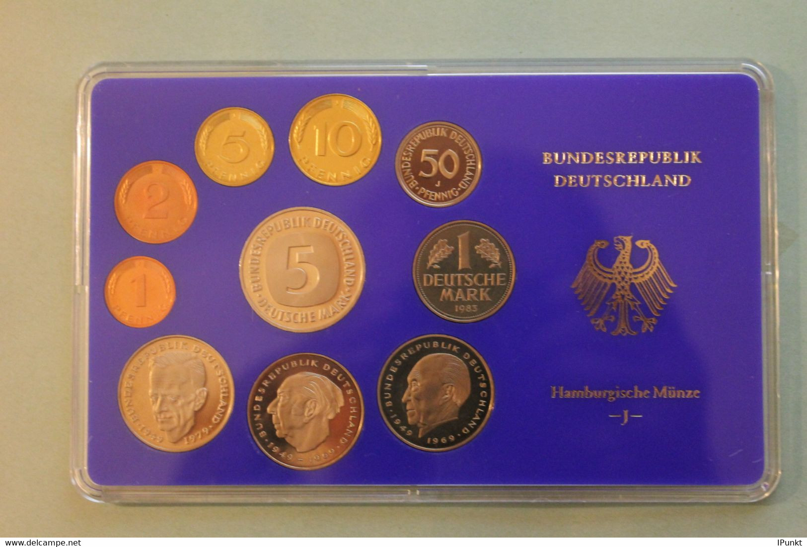 Deutschland, Kursmünzensatz Spiegelglanz (PP), 1983, J - Mint Sets & Proof Sets