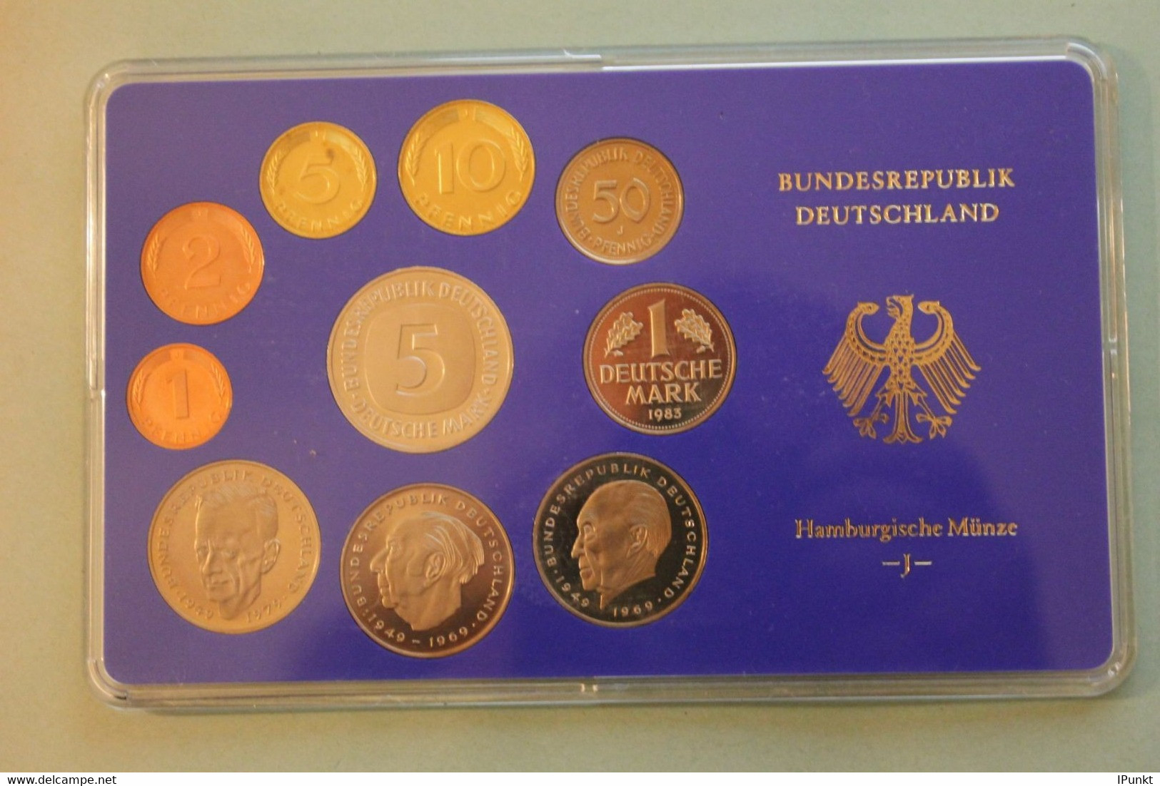 Deutschland, Kursmünzensatz Spiegelglanz (PP), 1983, J - Mint Sets & Proof Sets