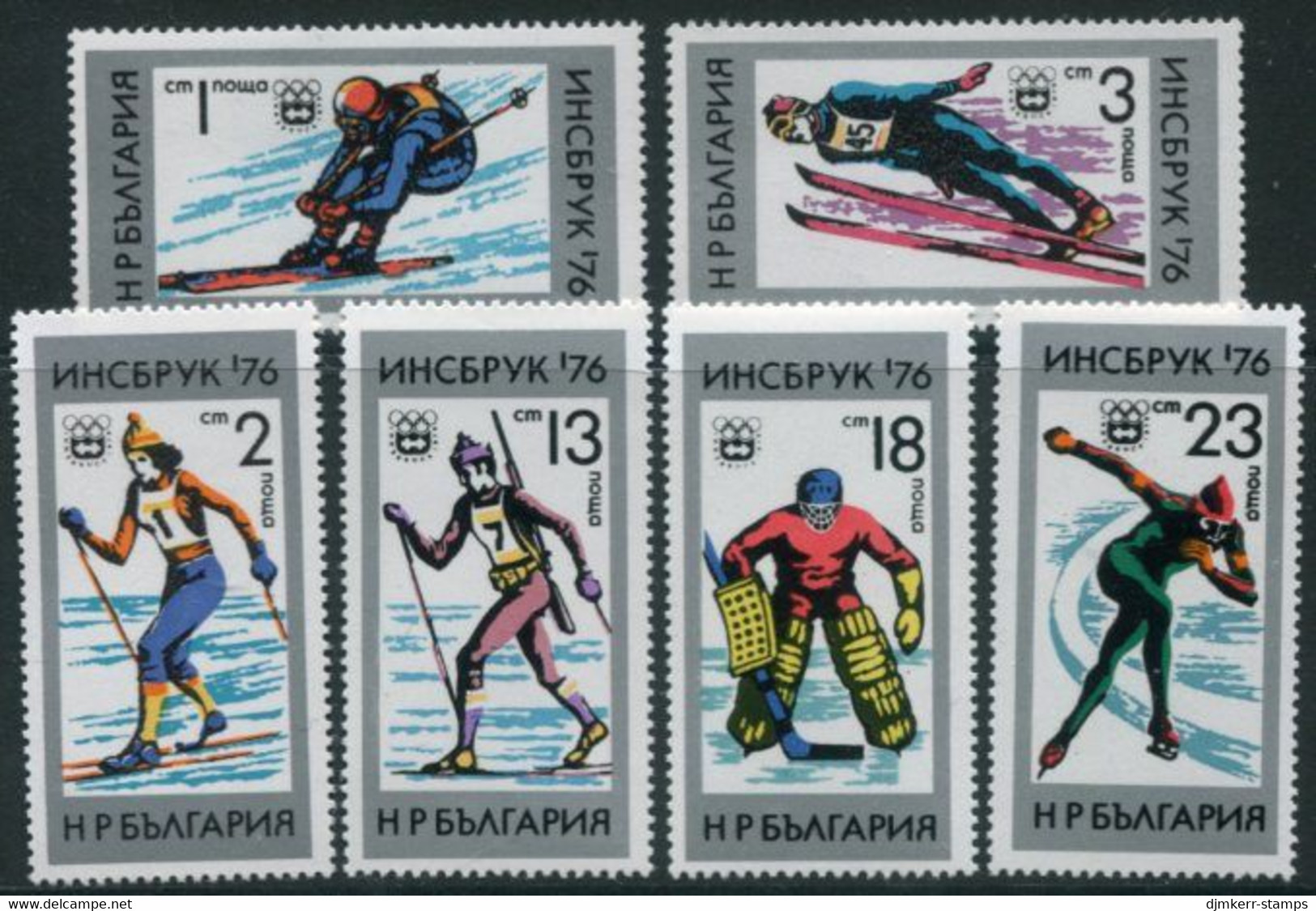 BULGARIA 1976 Winter Olympics MNH / **.  Michel 2463-68 - Neufs