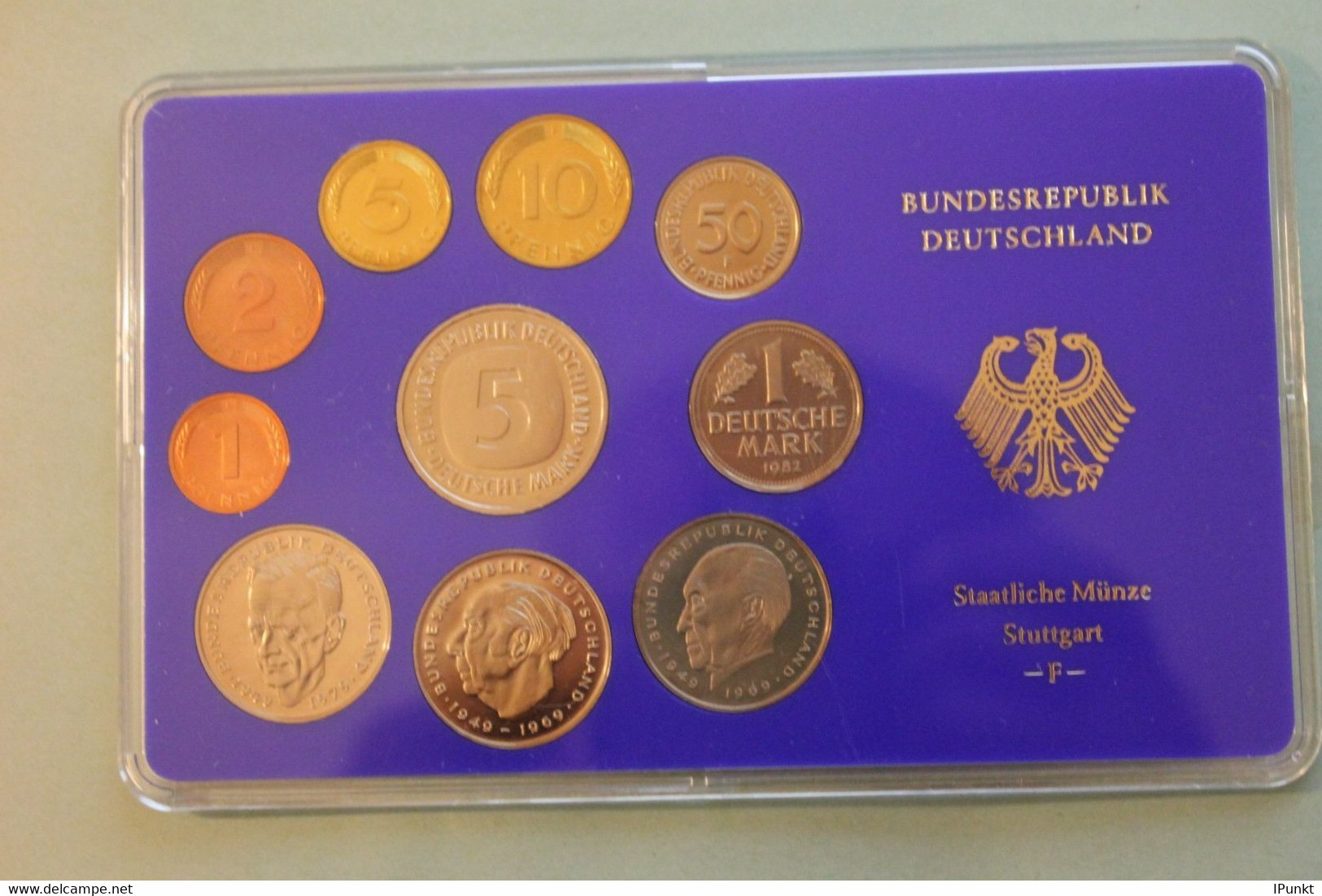 Deutschland, Kursmünzensatz Spiegelglanz (PP), 1982, F - Mint Sets & Proof Sets