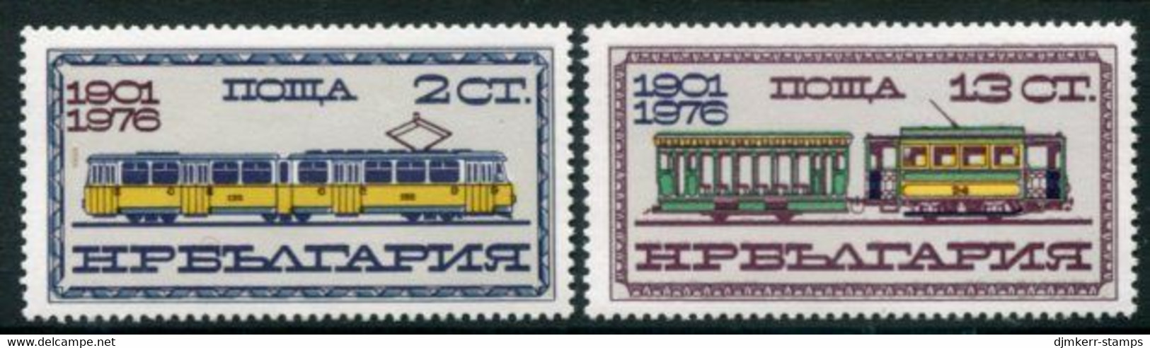 BULGARIA 1976 Tramcars MNH / **.  Michel 2461-62 - Ungebraucht