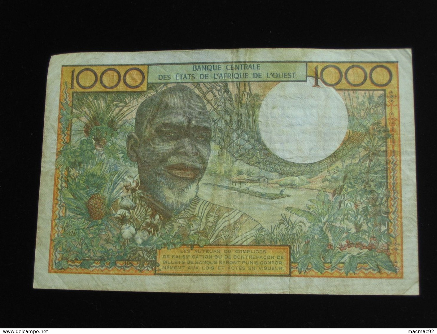 COTE D'IVOIRE - 1000 Francs Sans Date - Banque Centrale Des états De L'Afrique De L'ouest  **** EN  ACHAT IMMEDIAT  **** - Côte D'Ivoire