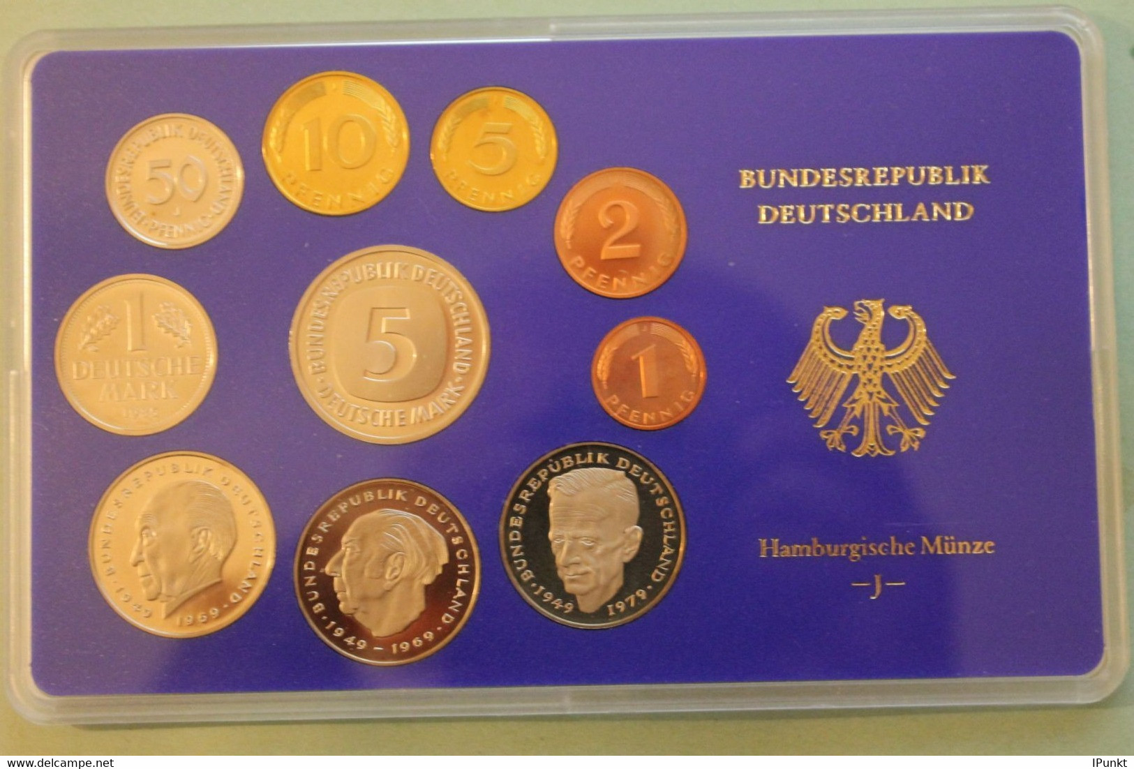 Deutschland, Kursmünzensatz Spiegelglanz (PP), 1985, J - Mint Sets & Proof Sets