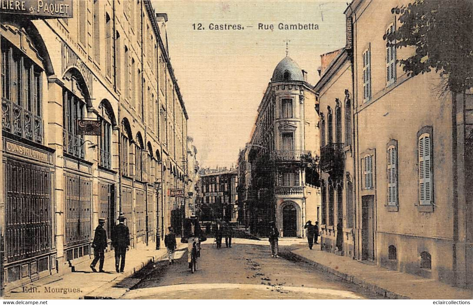 Castres         81           La Rue Gambetta. Colorisée Et Toilée             (voir Scan) - Castres