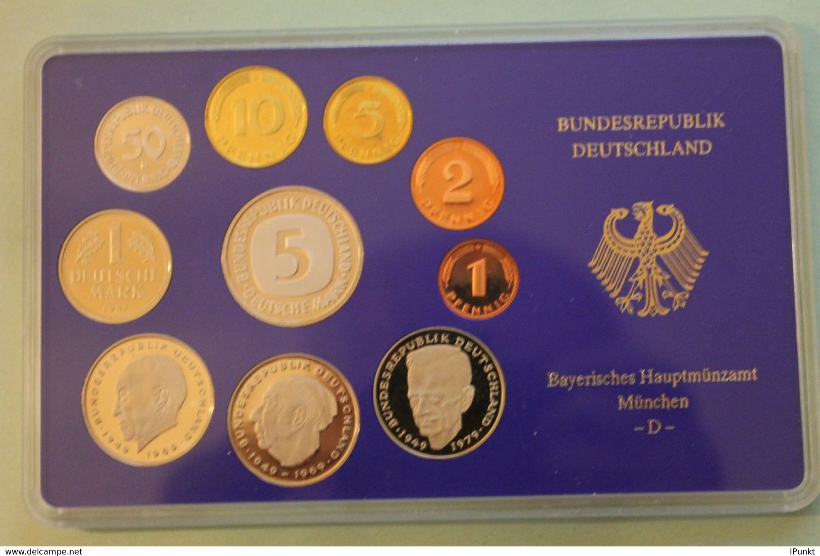 Deutschland, Kursmünzensatz Spiegelglanz (PP), 1987, D - Mint Sets & Proof Sets